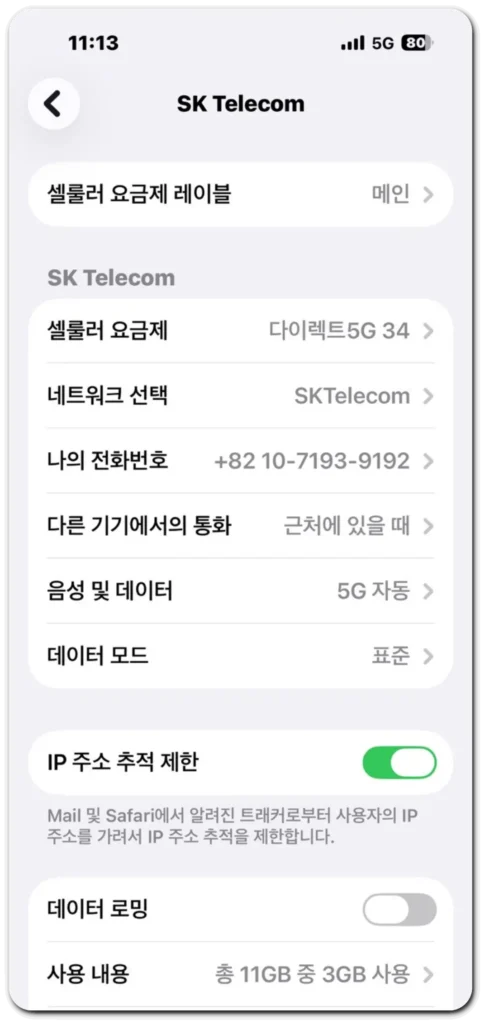 아이폰-네트워크-선택-화면