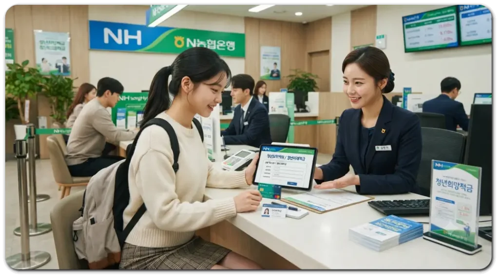 농협에서-청년미래적금을-신청하는-청년