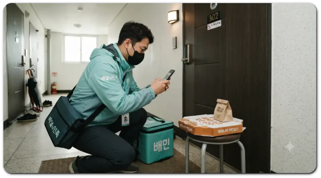 배달-후-도착사진을-찍는-배달원