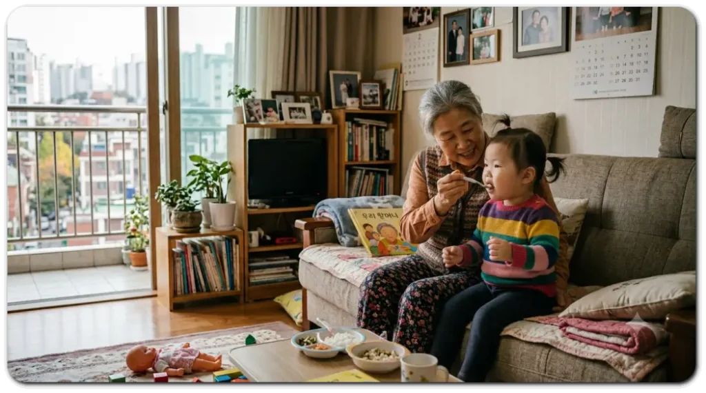 조부모-돌보수당-받으며-손녀-돌보는-할머니