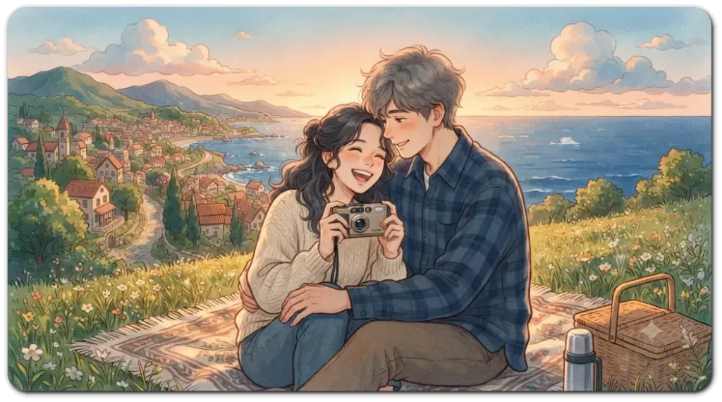 지브리-스타일로-사진-변환한-연인사진