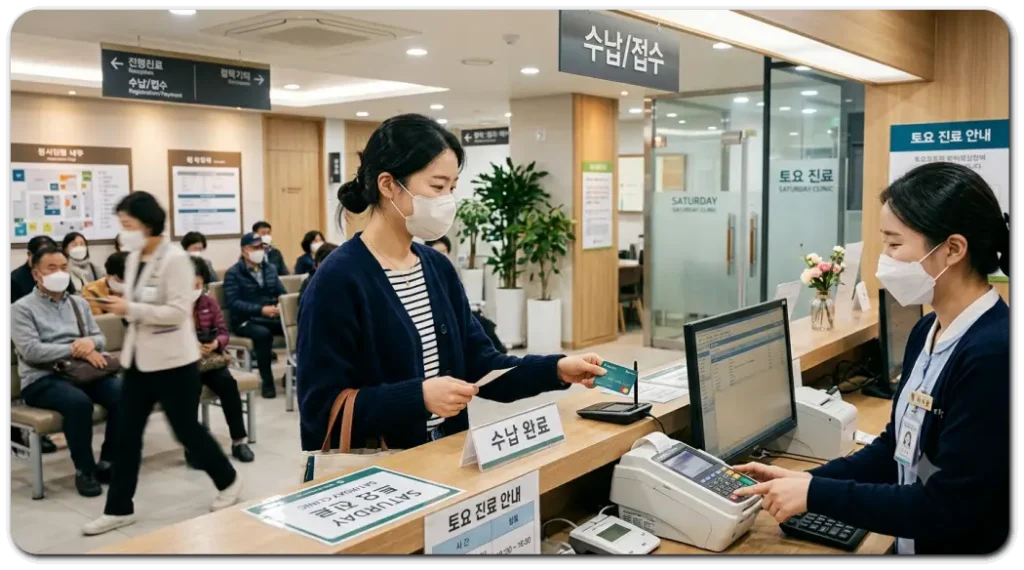 토요일-진료하는-병원에서-수납하는-환자 (1)
