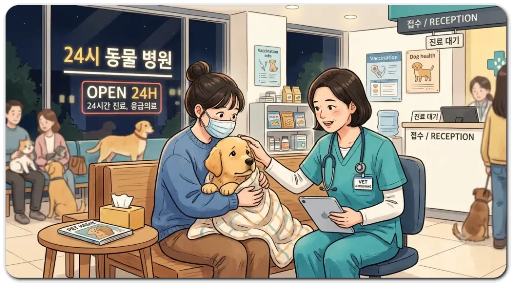 24시-동물병원-진료-받는-반려견