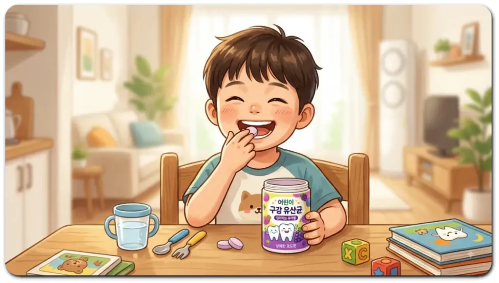 구강유산균-섭취하는-어린이
