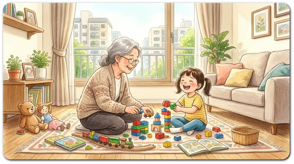 손녀-돌보는-할머니