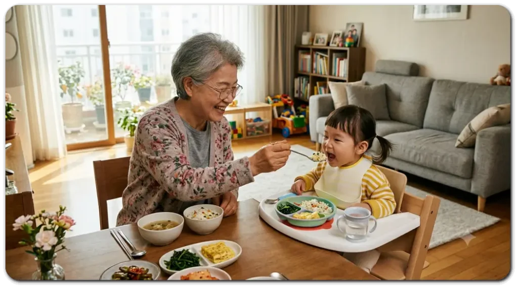 손자를-돌봐주는-할머니