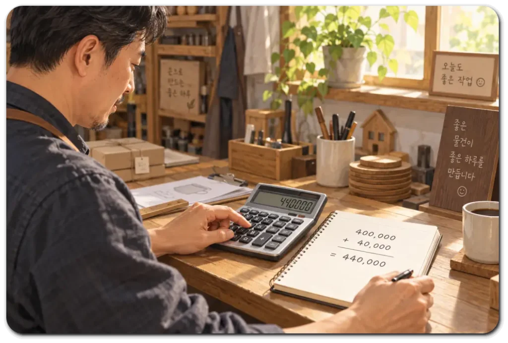 공방에서-부가세-10프로-더하기