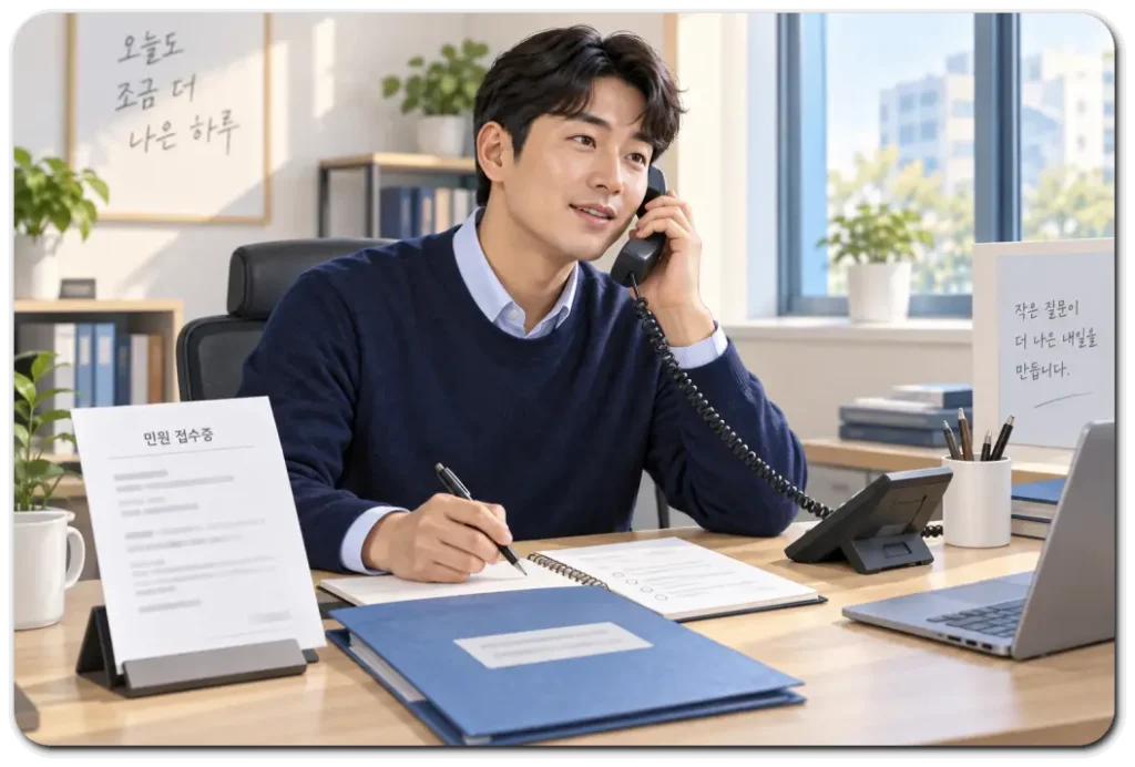 담당-조사관-문의-전화와-민원-서류