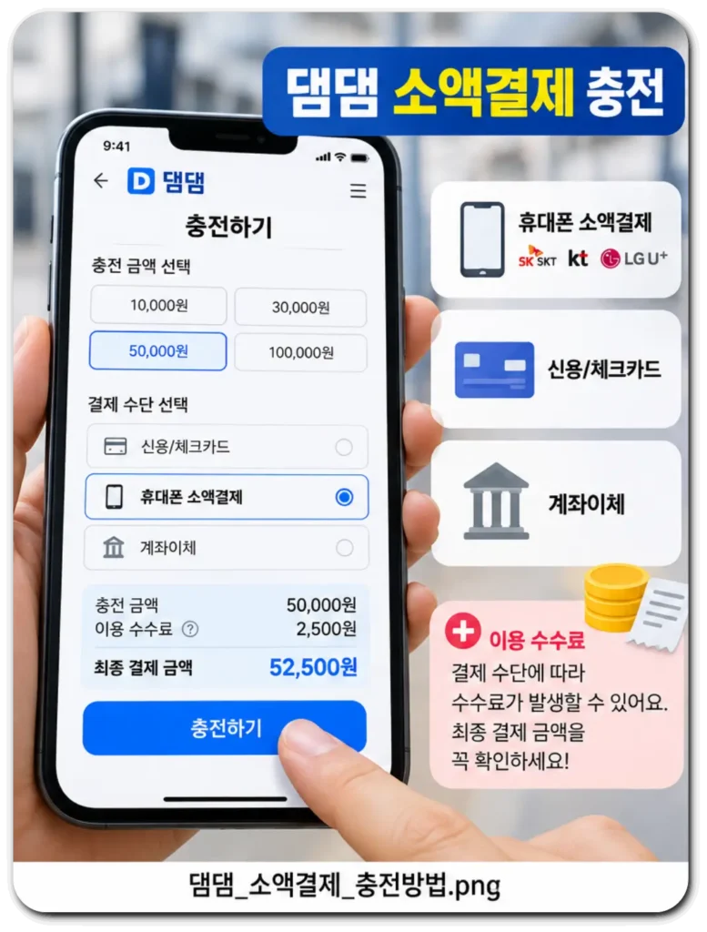 댐댐_소액결제_충전방법