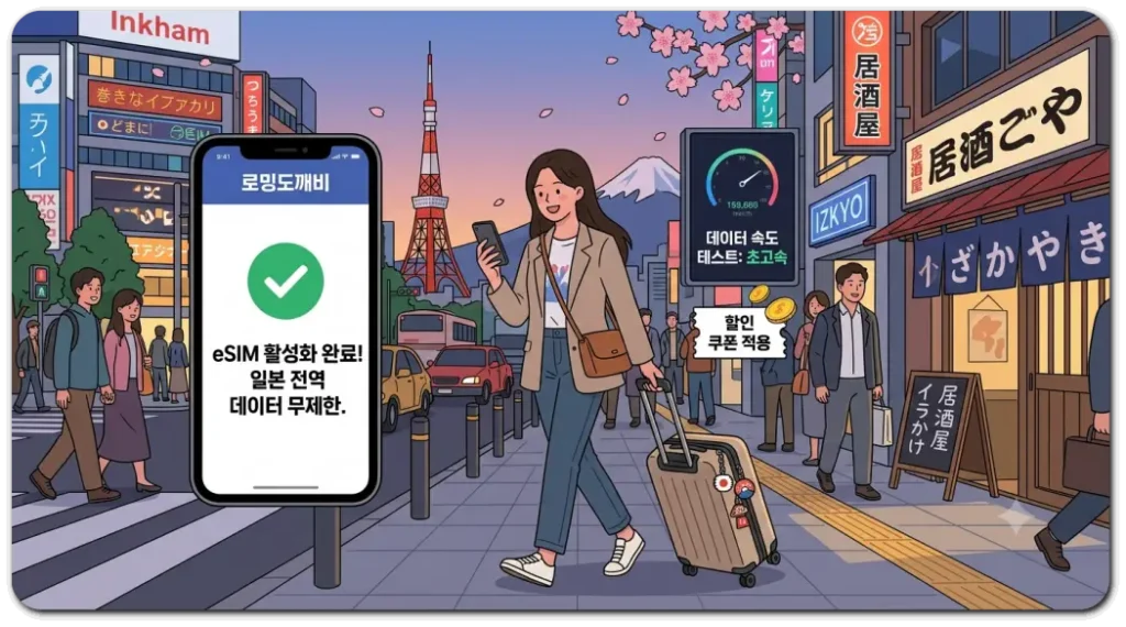 로밍도깨비-일본-esim-사용하기