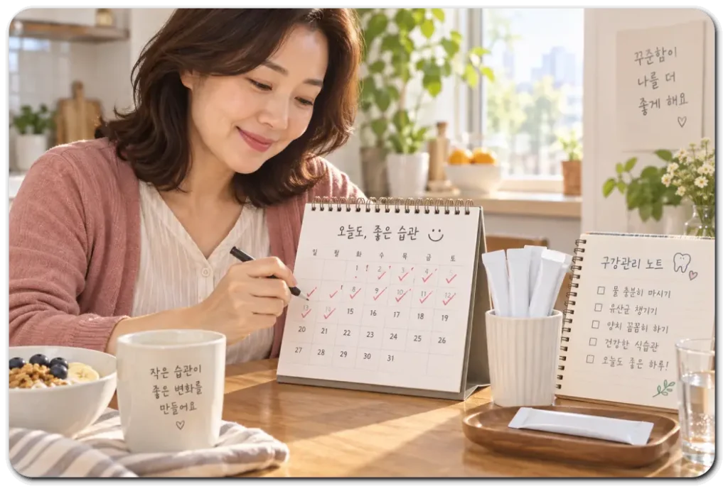 아침-식탁의-구강-유산균-기록