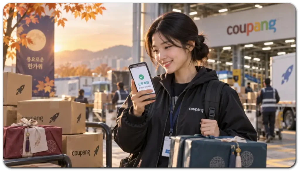 추석-쿠팡-알바-근무-확정-확인