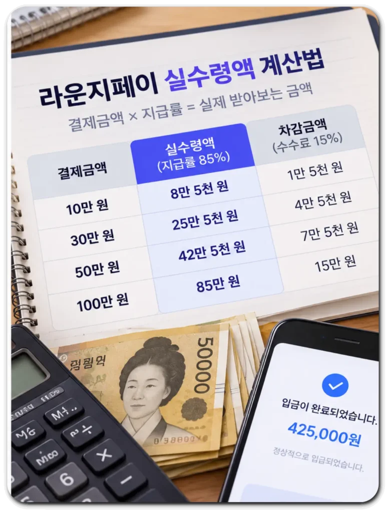 라운지페이-실수령액-계산방법