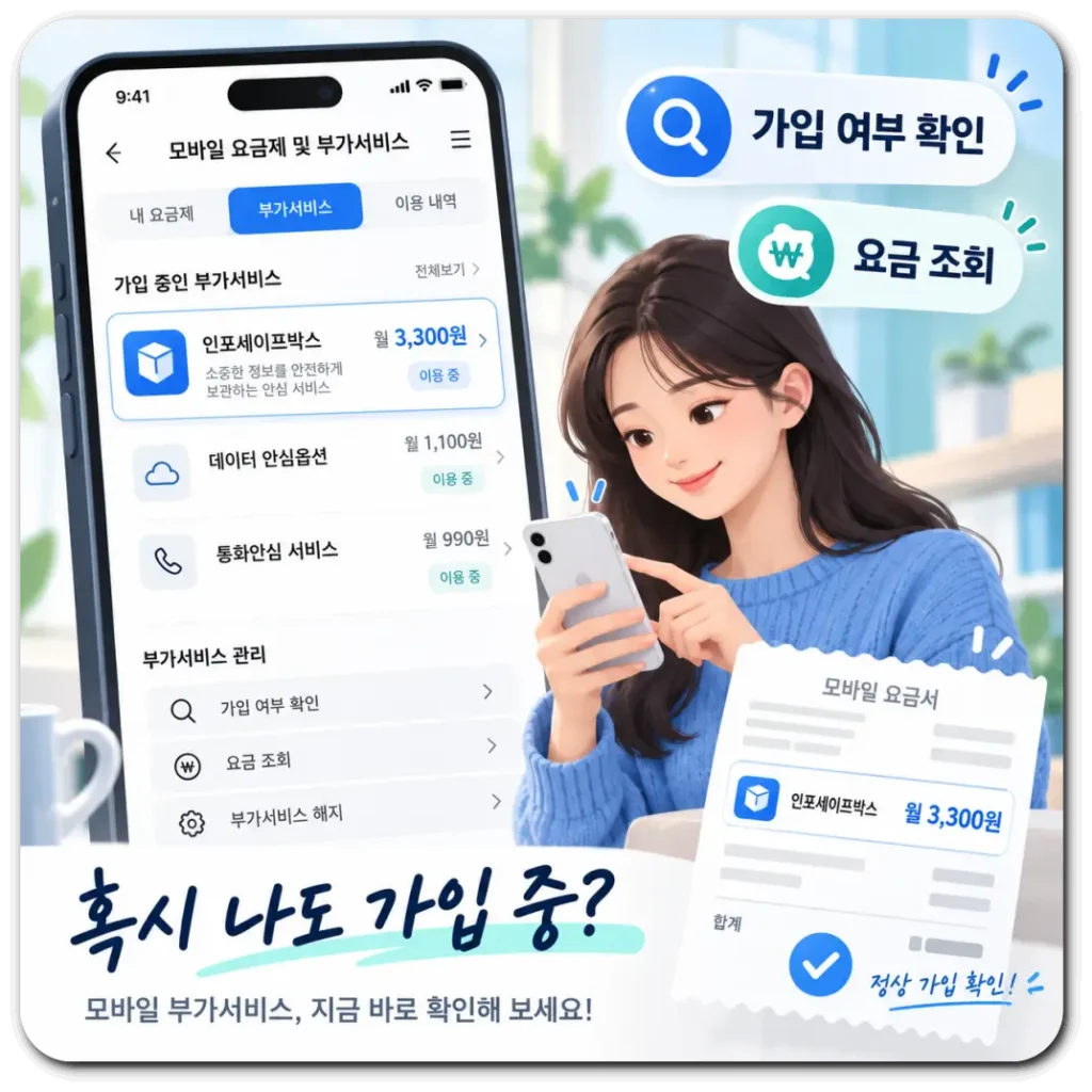 인포세이프박스-요금조회-확인